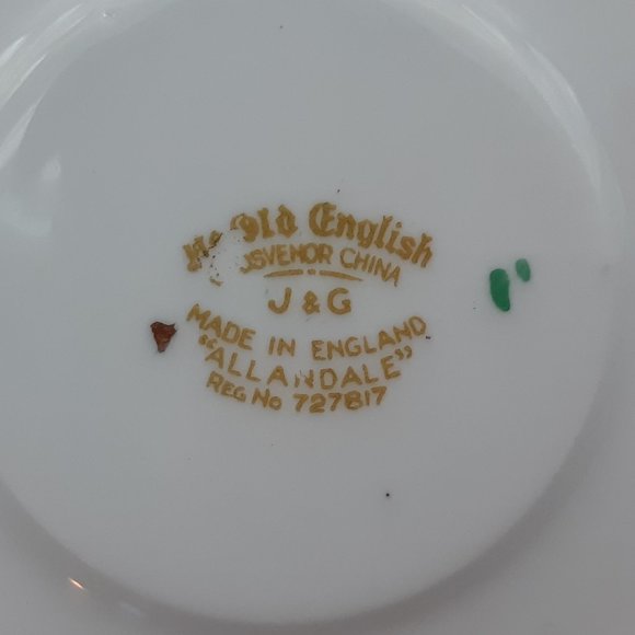 Green Tea Cup and Saucer Ye Old English by Jackson and Gosling -Grosvenor - Picture 11 of 11